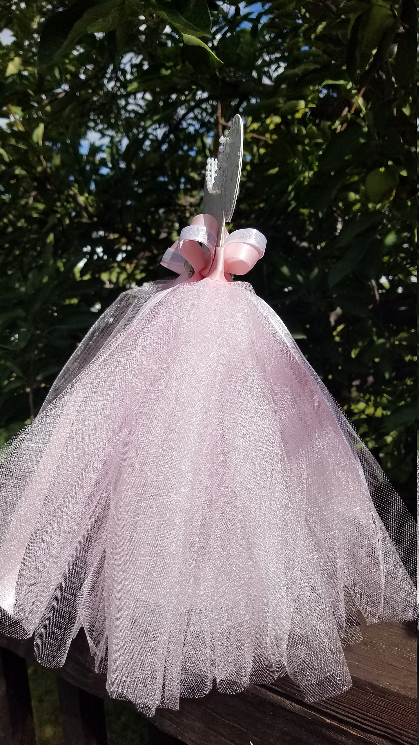 Tutu dress Baby Shower Centerpiece, Silver and Pink Centerpiece