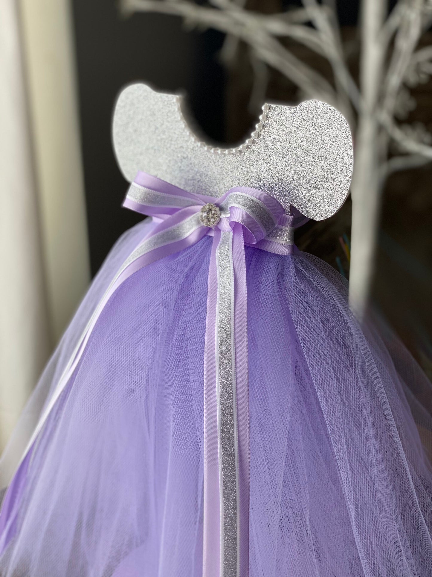 Tutu purple Dress centerpiece, Purple Tutu Centerpiece, baby Shower Centerpiece