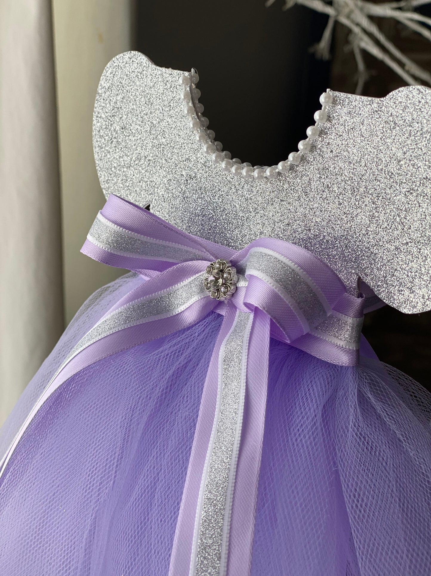 Tutu purple Dress centerpiece, Purple Tutu Centerpiece, baby Shower Centerpiece
