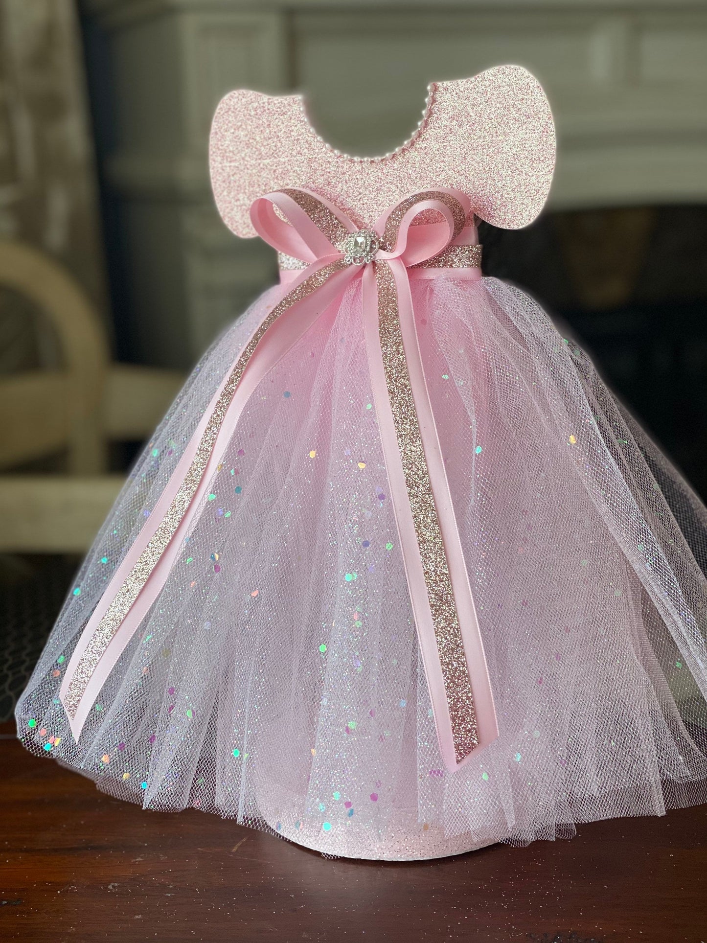 Pink Tutu Centerpiece, Light Pink Tutu Centerpiece 14" tall