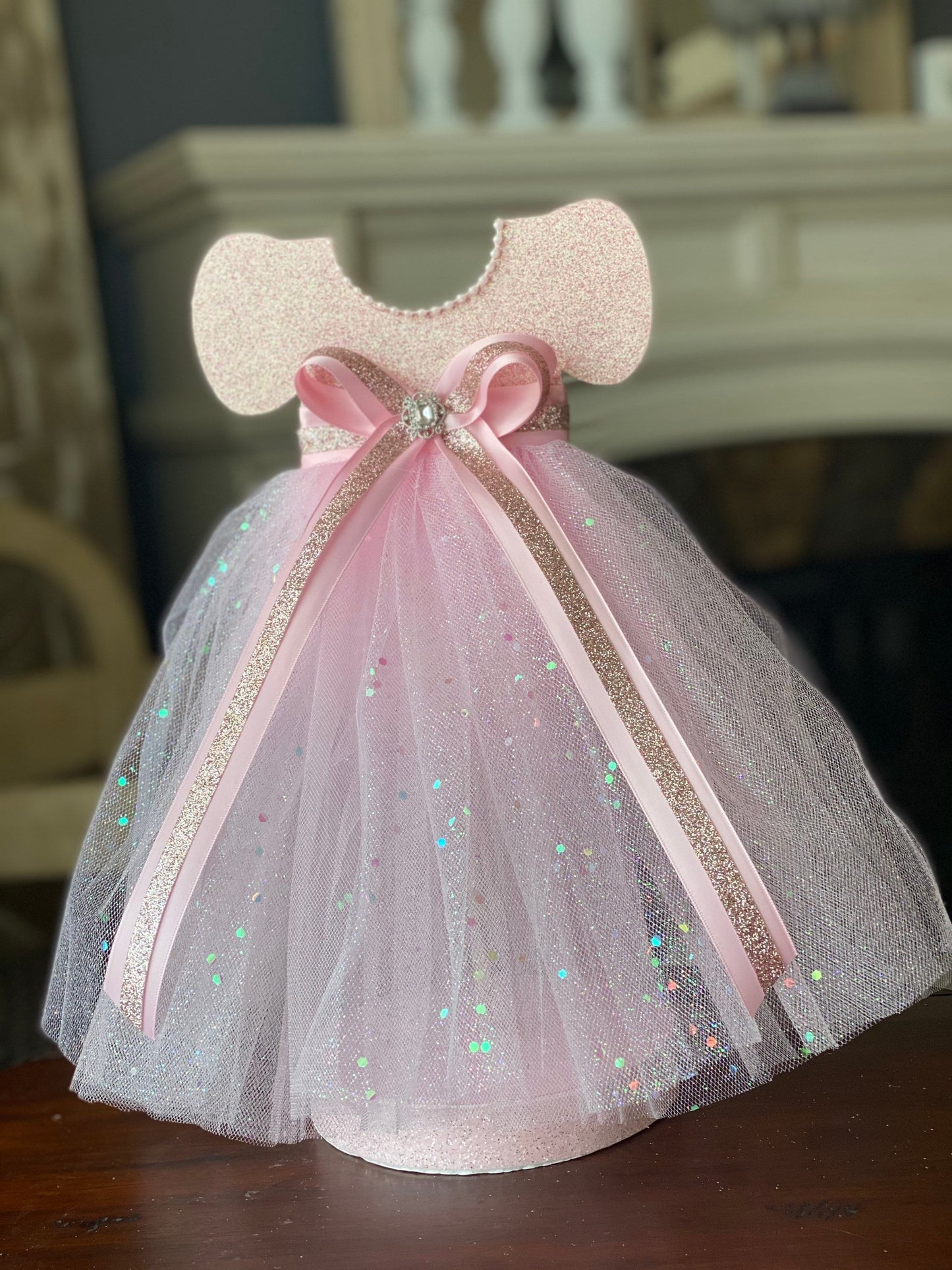 Pink Tutu Centerpiece, Light Pink Tutu Centerpiece 14" tall