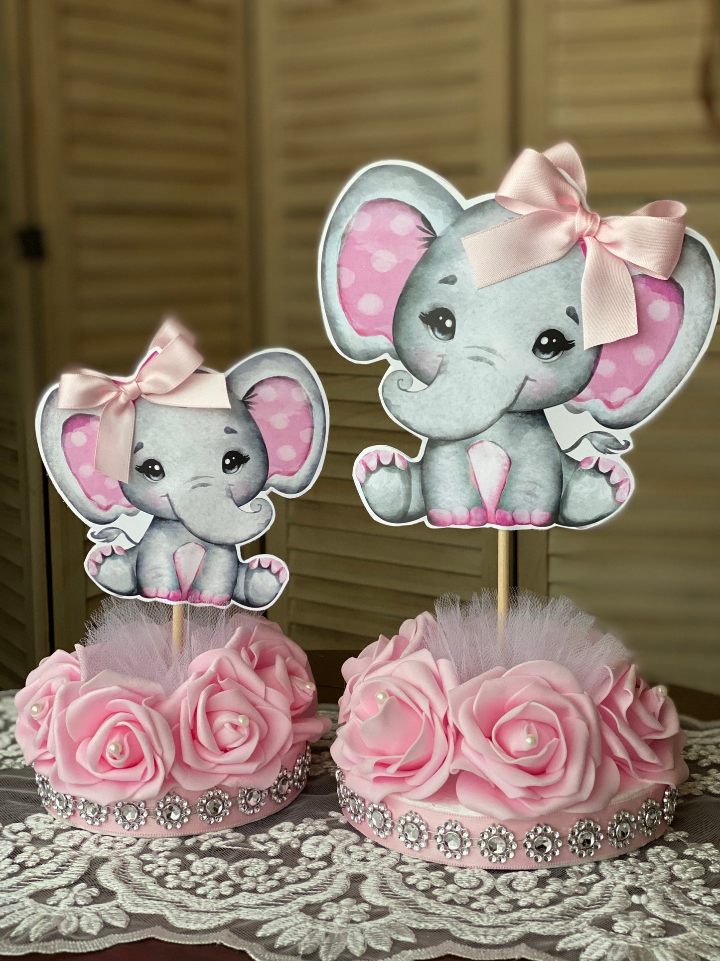 Girl Elephant, Baby Pink Elephant, Girl Baby Showl Elephant