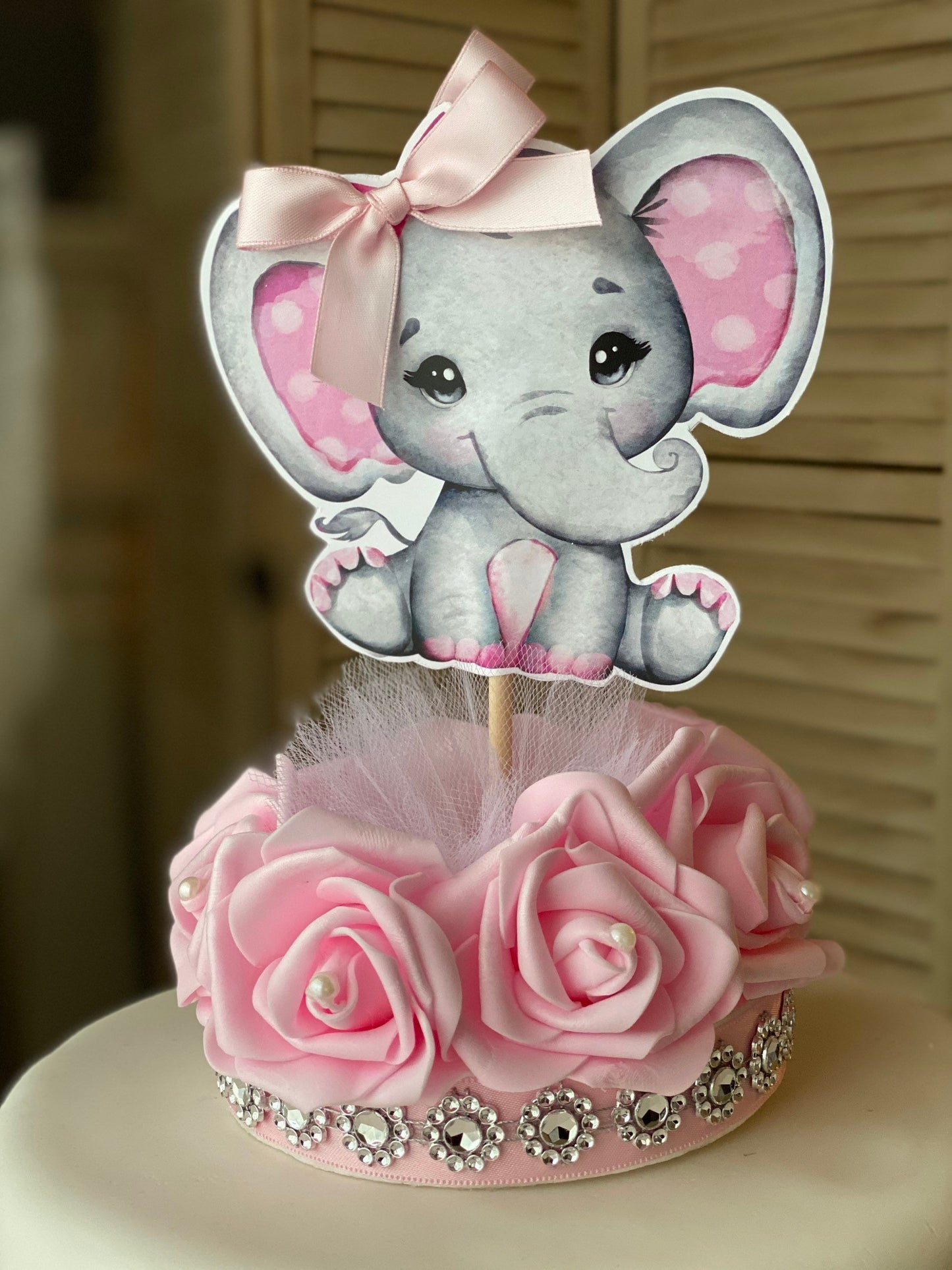 Girl Elephant, Baby Pink Elephant, Girl Baby Showl Elephant