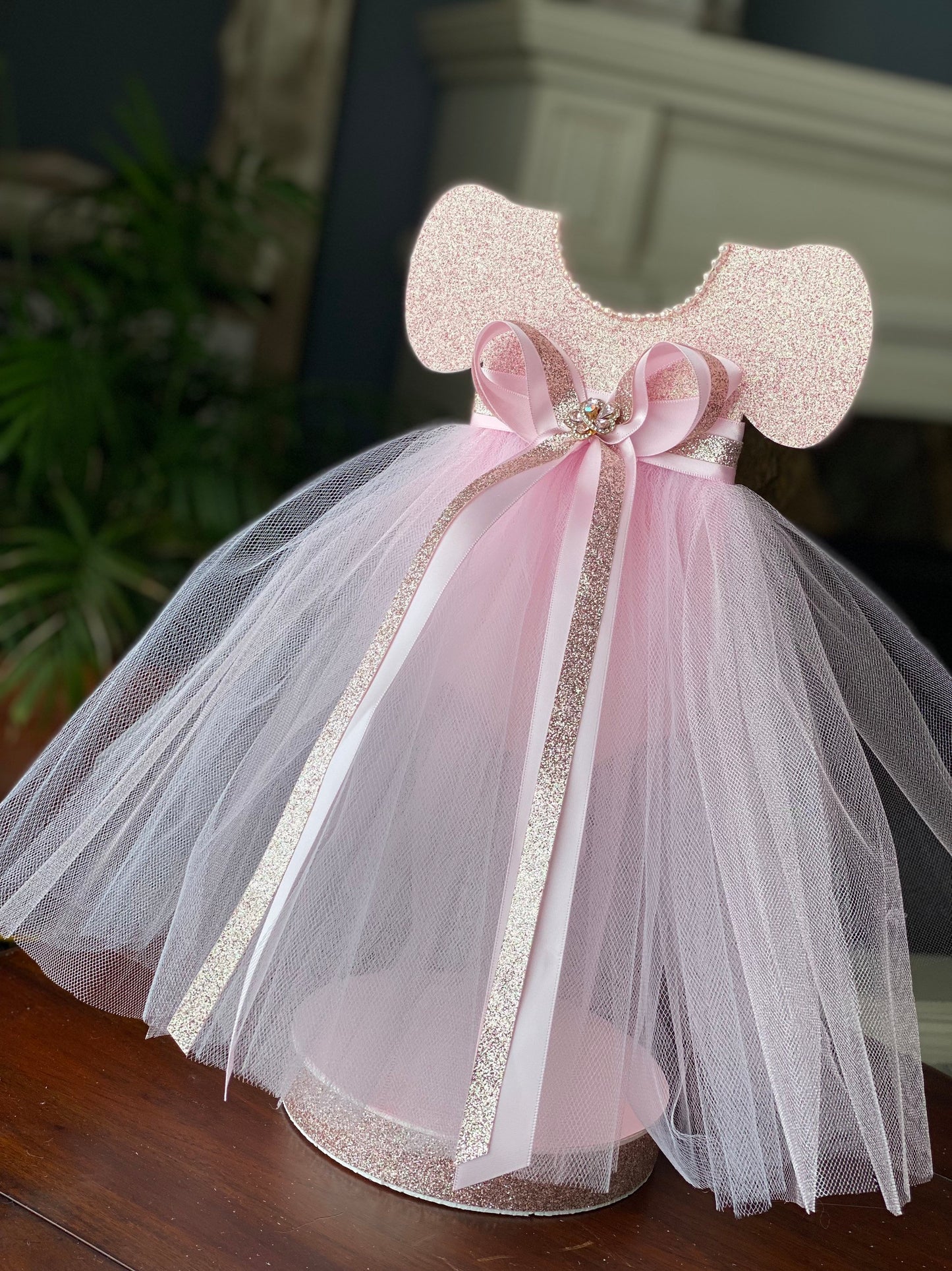 Tutu Dress Centerpiece, Tutu Baby Shower, Pink Centerpiece, Pink Ballerina Baby Shower, Tutu Dress Centerpiece Double Sided, Tutu Dress