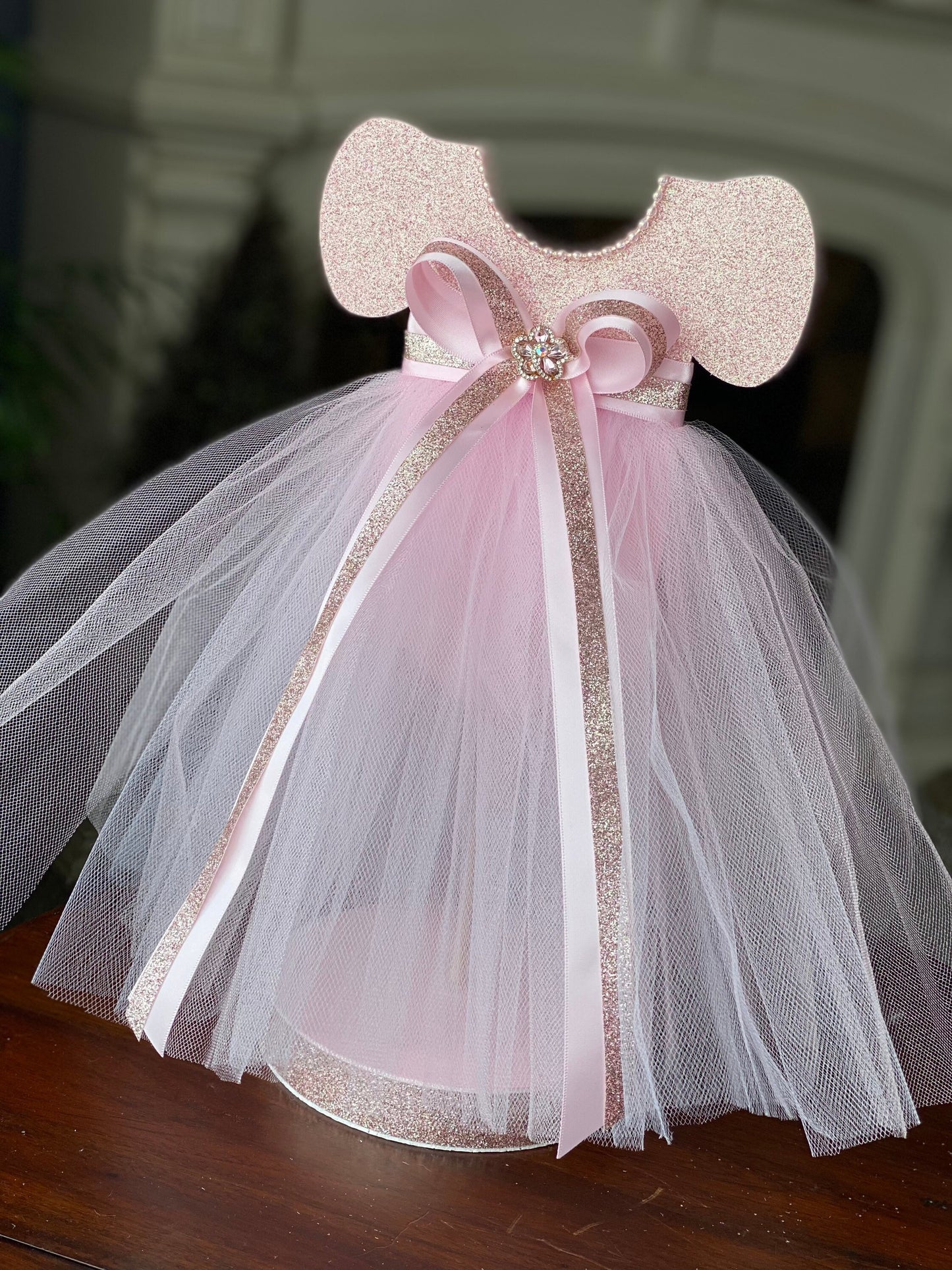 Tutu Dress Centerpiece, Tutu Baby Shower, Pink Centerpiece, Pink Ballerina Baby Shower, Tutu Dress Centerpiece Double Sided, Tutu Dress
