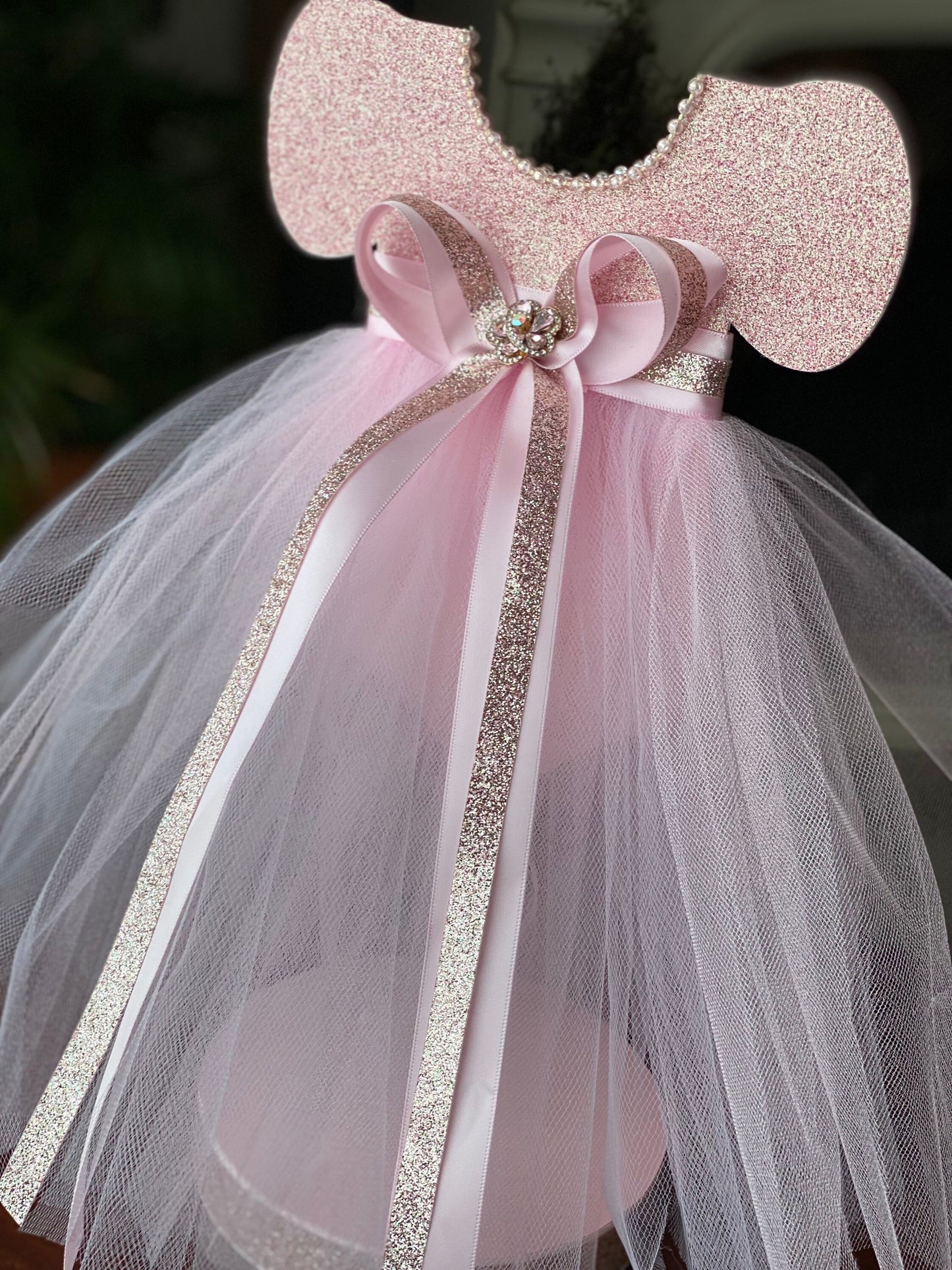 Tutu Dress Centerpiece, Tutu Baby Shower, Pink Centerpiece, Pink Ballerina Baby Shower, Tutu Dress Centerpiece Double Sided, Tutu Dress
