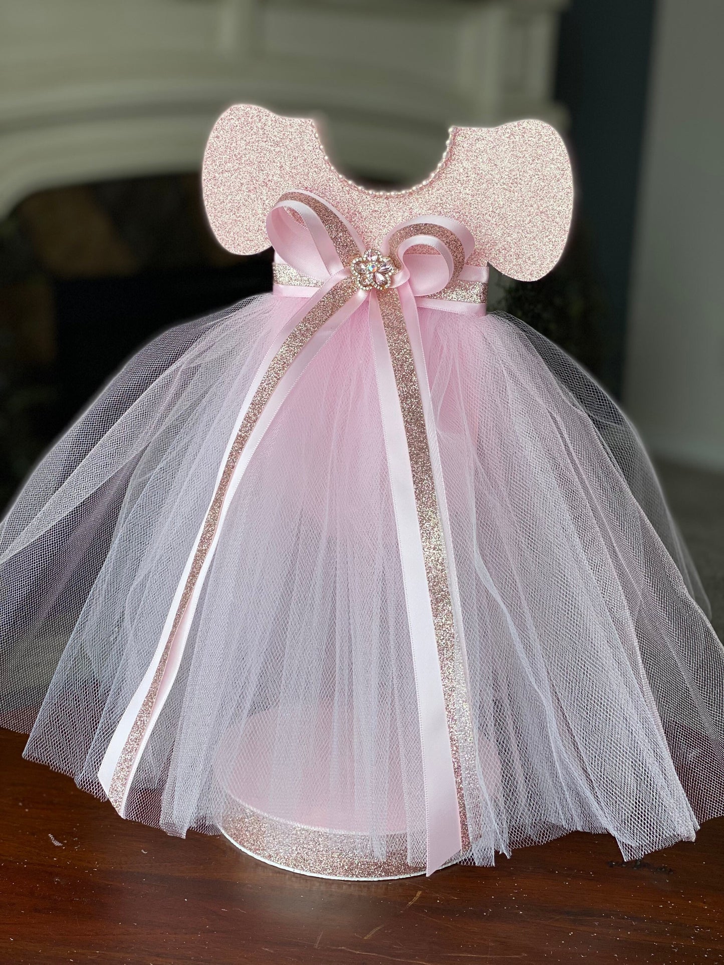 Tutu Dress Centerpiece, Tutu Baby Shower, Pink Centerpiece, Pink Ballerina Baby Shower, Tutu Dress Centerpiece Double Sided, Tutu Dress