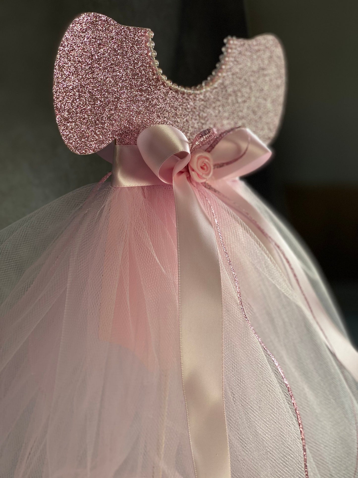RoseGold Baby shower Centerpiece, Rose Gold Tutu Dress, Pink and Gold Centerpiece, Girl Baby Shower Centerpiece, RoseGold Centerpiece