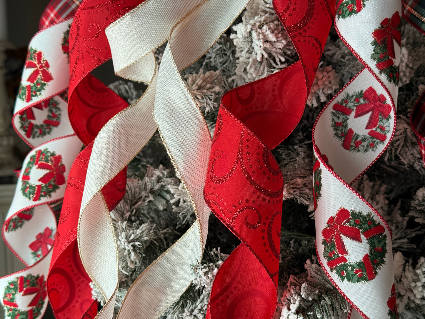 Traditional Christmas Tree Bow, Elegant Traditional Plaid Christmas Tree Topper Bow