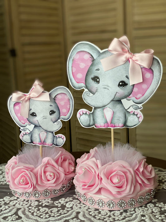 Girl Elephant, Baby Pink Elephant, Girl Baby Showl Elephant