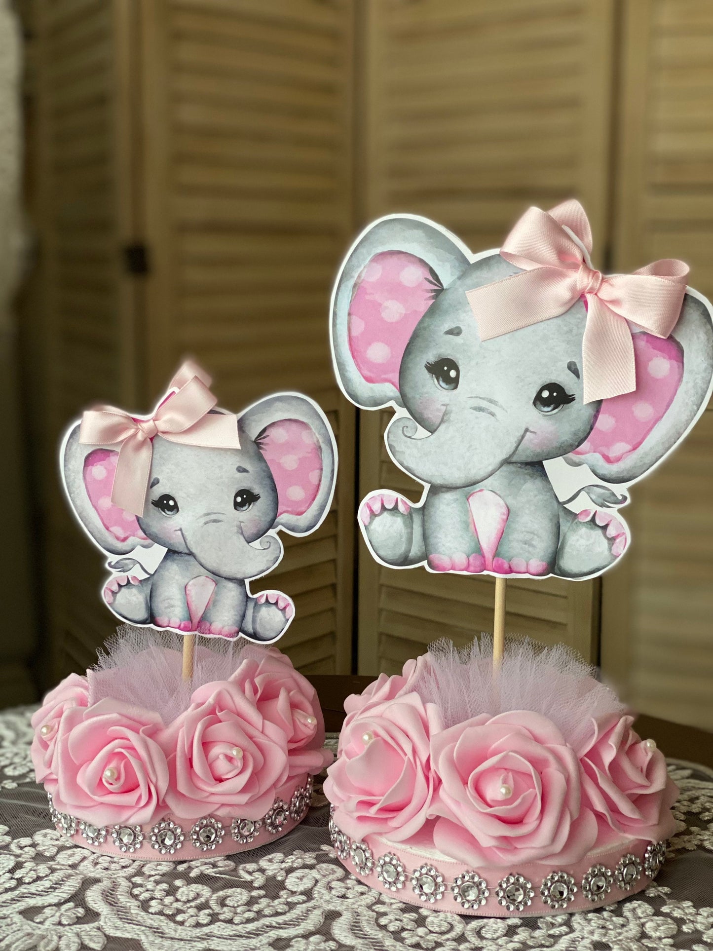 Girl Elephant, Baby Pink Elephant, Girl Baby Showl Elephant