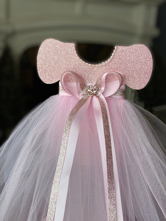 Tutu Dress Centerpiece, Tutu Baby Shower,  Pink Centerpiece, Pink Ballerina Baby Shower, Tutu Dress Centerpiece Double Sided, Tutu Dress