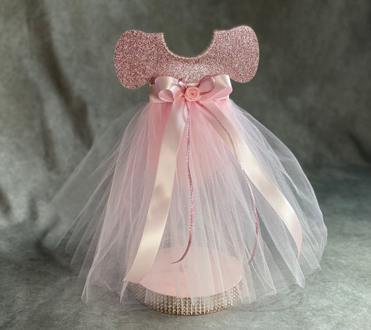 RoseGold Baby shower Centerpiece, Rose Gold Tutu Dress, Pink and Gold Centerpiece, Girl Baby Shower Centerpiece, RoseGold Centerpiece